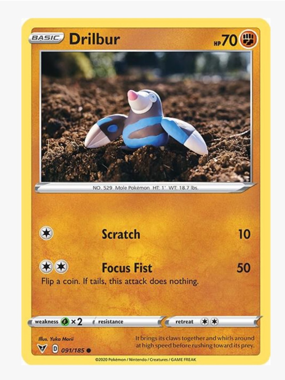 Drilbur SWSH04: Vivid Voltage Pokemon Trading Card